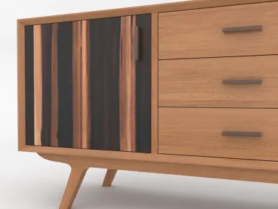 Mid-Century Modern Sideboard 200 Oslo Low-poly 3D model