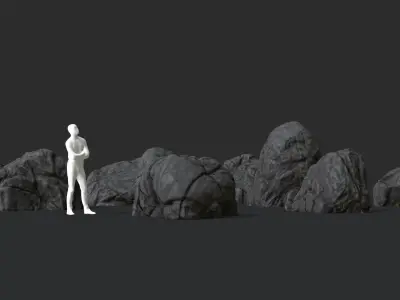 Volcanic Rocks 02 Low-poly 3D model