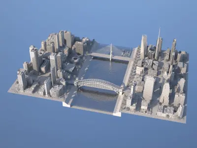Karton City Low-poly 3D model