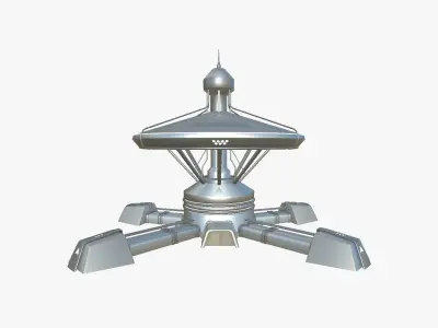 SciFi Facility C08 Metallic - Sci Fi Exterior Design Low-poly 3D model