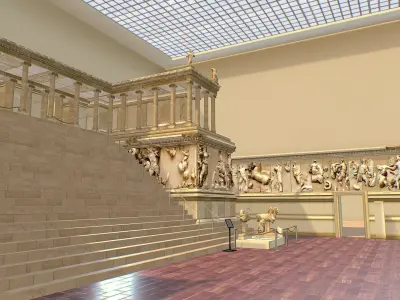 Pergamon Museum Altar Ishtar Gate Mshatta Facade 3d models Low-poly 3D model