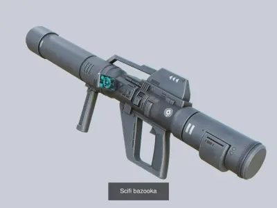 Scifi bazooka collection 3D Model Pack