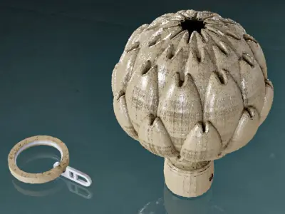 Finial for curtain rods 3D model
