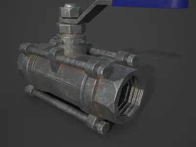 pipe valve  Low-poly 3D model