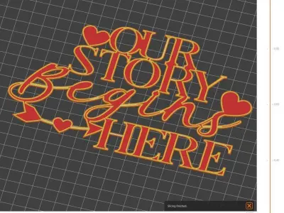 Valentines Day ornament Our story begins here 3D print model