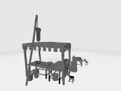 Chinese Store 3D Model Low-poly 3D model