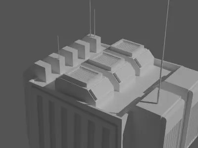 Skyscraper in Cyberpunk style 3D model