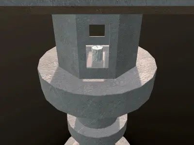 Asian Stone Lamp 3D model