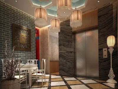 Business Restaurant - Coffee - Banquet  124 3D model