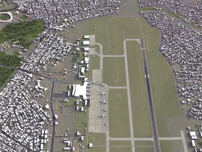 Brazzaville  Airport Low-poly 3D model