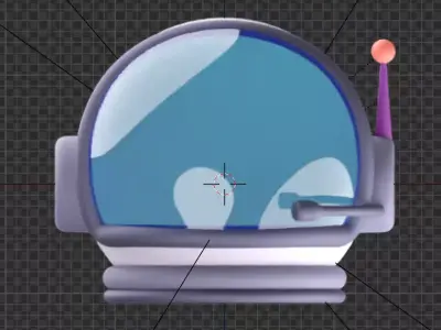 Astronaut Helmet Low Poly Low-poly 3D model