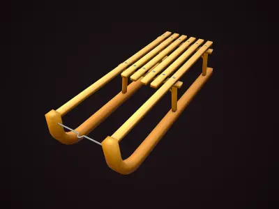 SLED CARTOON STYLIZED Low-poly 3D model