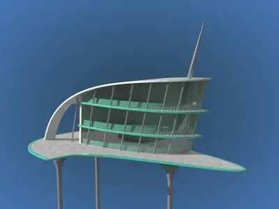 Sci-Fi Architecture Skyscraper 04  3D model