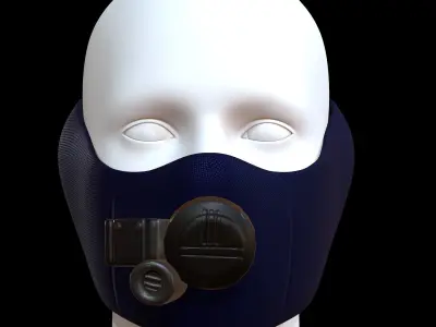 Gas mask helmet 3d model scifi Low-poly  Low-poly 3D model