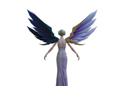 Angelic figure Low-poly 3D model