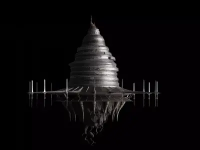 Aincrad 3D Model metal structure with spikes 3D model
