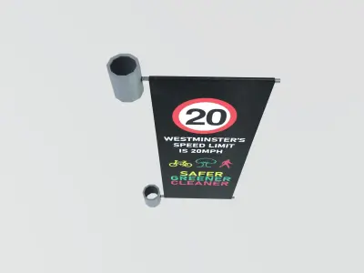 Pole Banner Low-poly 3D model