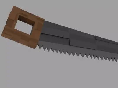 Low-Poly Stylized Hand Saw Game Ready Low-poly 3D model