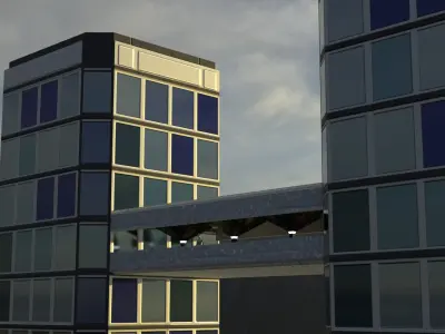 Futuristic City Building 6 2 Low-poly 3D model