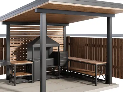 Modern Outdoor Kitchen 24 3D model