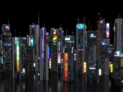  Scifi building Cyberpunk Futuristic building Kitbash Bundle 