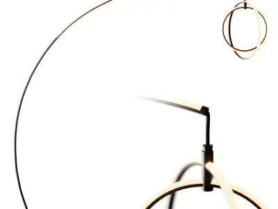Lite Source Monita Matte Black LED Modern Orb Arc Floor Lamp 3D model