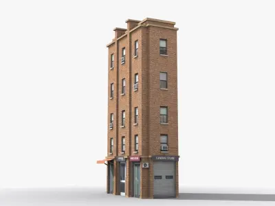 Apartment Building x18 Low-poly 3D model