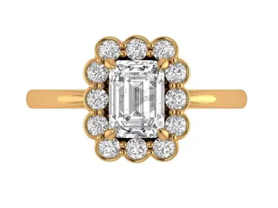 Radiant Solitaire Ring 3D print model purchase