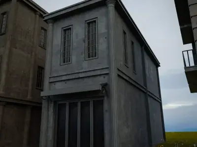OLD RETRO CLASSICAL BUILDING 2 Low-poly 3D model