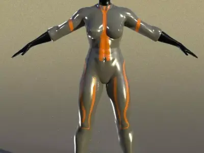 girl hero black woman 3D model