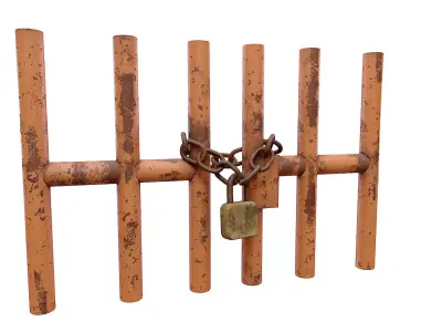 Grungy metal door   3D model