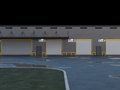 Warehouse Storage Building Exterior 3D model