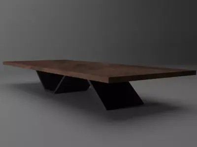 Modern desk Low-poly 3D model
