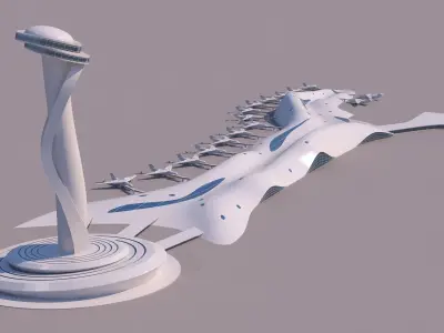 0141 - Airport Organic Building 3D model