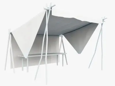 Market Stall Cotton Low-poly 3D model