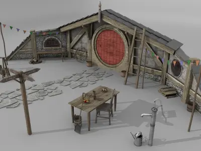 Halfling Home 6 Low-poly 3D model