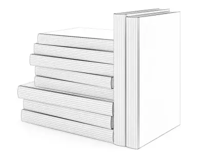 Books Set stack of 3D model