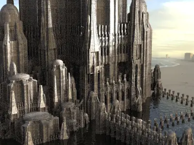 Dishonoured Castle exterior fortress large  3D model