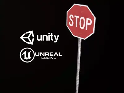 Stop Sign - PBR Game Ready Low-poly 3D model