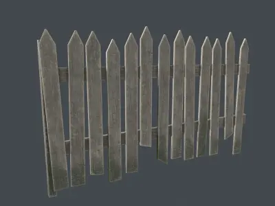 Wooden fencing 3D model