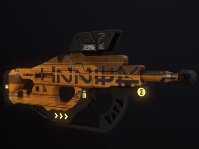 Sci-Fi Weapon Hunter Low-poly 3D model