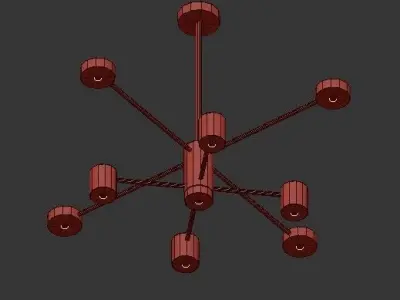AX299 chandelier with six lights gold 3D model