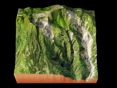 Irazu Volcano terrain 3d model 3D model