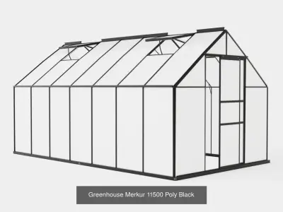 Collection of Greenhouse Merkur Poly Black - 3 Models 3D Model Pack