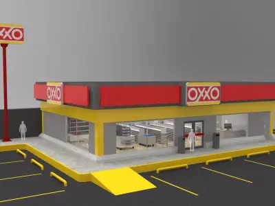 Oxxo - Convenience Store 3D model