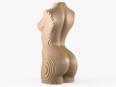 Parametric Sculpture Woman Body Light Wood 3D model