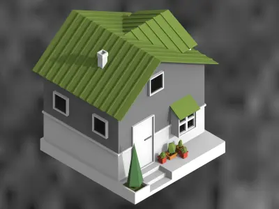 low poly city buildings Low-poly 3D model purchase