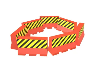 Road Barriers v4 006 Low-poly 3D model