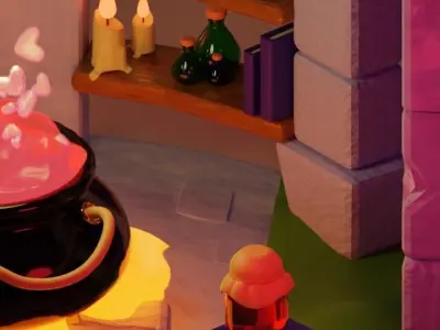 MAGIC GLADE Witch Low-poly 3D model