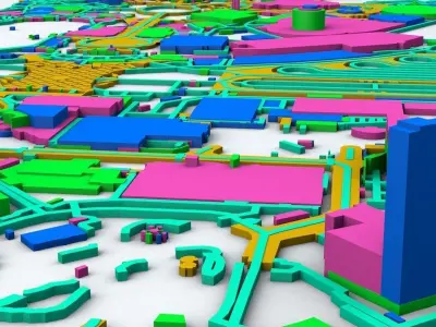 Disneyland Los Angeles Road Network Buildings and Streets 3D model